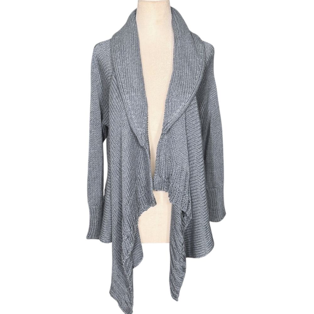 Ralph Lauren Purple Label Size S Silk Knit Waterfall Cardigan Sweater Blue Basic
